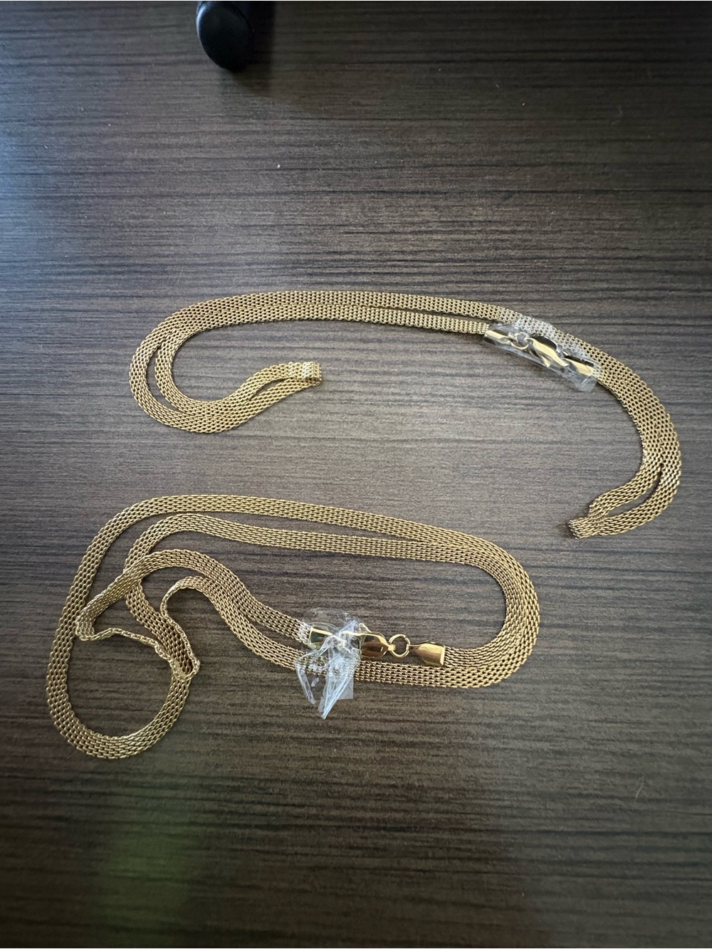 2 Bismarck Chain Necklaces 14k yellow gold plated stamped Italy 14k